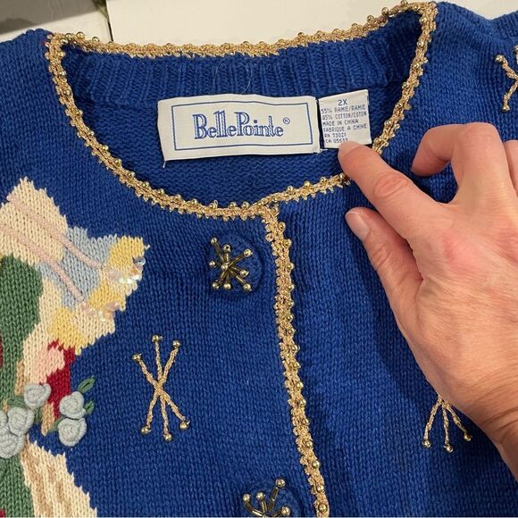 Vintage 90s-80s blue angels 💙 holiday ugly sweater contest winner 🏆 Christmas - Picture 6 of 10